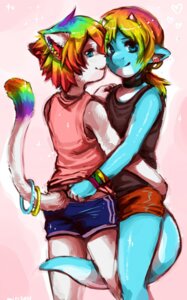 Rating: Safe Score: 0 Tags: 2011 adolescent alternative_fashion anthro bottomwear clothed clothing colorful_theme cyberpop digital_media_(artwork) domestic_cat duo e621 felid feline felis femboy fully_clothed fur hair hi_res interspecies j-fashion jewelry lgbt_pride male male/male male_anthro mammal miri multicolored_hair multicolored_jewelry multicolored_wristband piercing possessive pride_color_accessory pride_color_hair pride_color_jewelry pride_color_markings pride_color_piercing pride_color_wristband pride_colors rainbow_hair rainbow_pride_colors rainbow_symbol ramzyuu_(ramzyru) revy_(revy) romantic romantic_couple seven-stripe_rainbow_pride_colors shorts sky_dragon sparklefur super_gay tail white_body white_fur wristband young young_anthro young_male User: bunchy7s