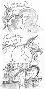 Rating: Questionable Score: 0 Tags: 2012 arthropod big_butt black_and_white butt changeling_(mlp) chimera crown cutie_mark dialogue discord_(mlp) draconequus e621 english_text equid equine eyewear fangs feathered_wings feathers female feral friendship_is_magic glasses group hasbro headgear hole_(anatomy) horn huge_butt mammal mickeymonster monochrome my_little_pony mythological_creature mythological_equine mythology princess princess_celestia_(mlp) princess_luna_(mlp) profanity queen_chrysalis_(mlp) record record_player royalty sunglasses tail teeth text winged_unicorn wings User: bunchy7s