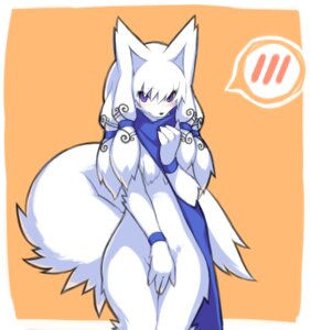 Rating: Questionable Score: 0 Tags: 2010 anthro bent_arm blue_eyes blush blush_symbol canid canine canis covering covering_self e621 embarrassed extended_arm female fluffy fluffy_tail fox fur hair hybrid looking_at_viewer mammal mostly_nude pictographics scarf solo speech_bubble tail text white_body white_fur white_hair wkar wkar's_arctic_fox wolf User: bunchy7s