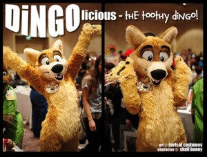 Rating: Safe Score: 0 Tags: anthro black_eyes canid canine canis character_badge_(object) clothing convention costume dingo domestic_dog e621 fangs female fursuit grandfathered_content group mammal photography_(artwork) real solo_focus sophiecabra teeth User: bunchy7s