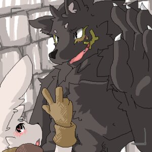 Rating: Safe Score: 0 Tags: 1:1 aliasing ambiguous_gender anthro black_eyes blush canid canine canis digital_media_(artwork) duo e621 lagomorph leporid low_res male mammal rabbit red_eyes size_difference unknown_artist wolf User: bunchy7s