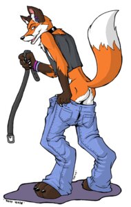 Rating: Questionable Score: 0 Tags: 2003 anthro barefoot belt biped bottomwear bottomwear_down butt canid canine clothed clothing digital_media_(artwork) dipstick_tail e621 feet fox full-length_portrait jax_the_bat male mammal markings mooning pants pants_down partially_clothed portrait solo tail tail_markings User: bunchy7s