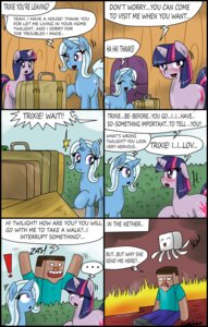 Rating: Safe Score: 0 Tags: 2013 absurd_res blush ciriliko comic creeper_(minecraft) crossover cutie_mark dialogue e621 ellipsis english_text equid equine exclamation_point female feral fire friendship_is_magic fur ghast_(minecraft) hair hasbro herobrine hi_res horn mammal microsoft minecraft mojang multicolored_hair my_little_pony mythological_creature mythological_equine mythology purple_body purple_eyes purple_fur purple_hair suitcase text the_nether_(minecraft) trixie_(mlp) twilight_sparkle_(mlp) two_tone_hair unicorn white_hair xbox_game_studios User: bunchy7s