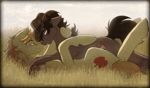 Rating: Safe Score: 0 Tags: braeburn_(mlp) canon_x_oc clothing cutie_mark duo dvixie e621 earth_pony equid equine eye_contact fan_character feral feral_on_feral friendship_is_magic grass hasbro hat headgear headwear horse hug looking_at_another male male/male mammal my_little_pony plant pony User: bunchy7s