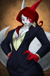 Rating: Safe Score: 0 Tags: anthro anthrofied big_breasts biped breasts business_suit cleavage clothed clothing crovirus e621 female fur generation_3_pokemon hair long_hair markings nintendo pokemon pokemon_(species) pokemorph red_eyes red_hair red_markings solo standing suit tail white-devil white_body white_fur zangoose User: bunchy7s