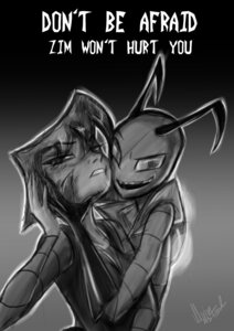 Rating: Questionable Score: 0 Tags: absurd_res alien alien_humanoid clothed clothing duo e621 english_text fantasyisland female gaz_membrane gradient_background grey_background greyscale hair hi_res human humanoid invader_zim irken love male male/female mammal monochrome nickelodeon open_mouth pak scared simple_background stalker teeth text yunaki zim_(invader_zim) User: bunchy7s