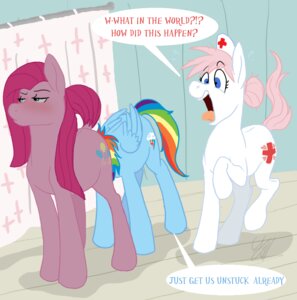 Rating: Questionable Score: 0 Tags: 2011 blue_body blue_eyes blue_feathers blue_fur blush cartoonlion cutie_mark dialogue e621 earth_pony embarrassed english_text equid equine feathered_wings feathers female feral friendship_is_magic fur group hair hasbro head_in_anus head_in_ass head_insertion head_stuck heart_symbol horse humor large_penetration living_insertion mammal multicolored_hair my_little_pony mythological_creature mythological_equine mythology nurse nurse_redheart_(mlp) pegasus penetration pink_hair pinkamena_(mlp) pinkie_pie_(mlp) pony quadruped rainbow_dash_(mlp) rainbow_hair red_cross shocked shower_curtain stuck tail text wings User: bunchy7s