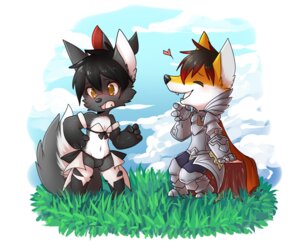 Rating: Safe Score: 0 Tags: anthro ash_harden black_body black_fur blush bravely_default bravo_bikini brown_eyes canid canine clothed clothing crossdressing duo e621 femboy fox fur grass heart_symbol hybrid male mammal mephitid nanabi_ashiro open_mouth orange_body orange_fur plant remonpie ribbons silicon_studio skimpy skunk smile templar white_body white_fur User: bunchy7s
