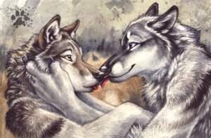 Rating: Safe Score: 0 Tags: 2007 abstract_background anthro black_body black_fur blotch brown_body brown_fur canid canine canis claws duo e621 eye_contact fur kissing licking looking_at_another male male/male mammal restricted_palette romantic romantic_couple simple_background tongue tongue_out white_body white_fur wolf yellow_eyes User: bunchy7s