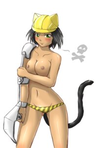 Rating: Questionable Score: 0 Tags: animal_ear animal_tail black_hair blush breasts caterpillar construction construction_worker feline female green_eyes hard_hat highres mascot panties personification rule34 tail topless underwear User: bunchy7s