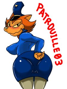 Rating: Questionable Score: 0 Tags: 3:4 big_breasts blush breasts butt camel_toe clothing e621 felid female harenchi_zoo hat headgear headwear looking_at_viewer looking_back mammal pamela_bondani patrol_03 police smile solo User: bunchy7s