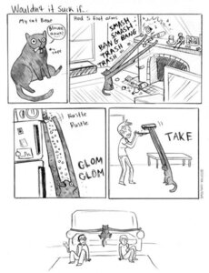 Rating: Safe Score: 0 Tags: ambiguous_gender black_and_white comic domestic_cat e621 english_text felid feline felis feral group human humor jessfink mammal monochrome tail text unknown_artist User: bunchy7s