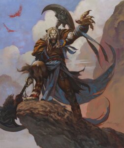 Rating: Safe Score: 0 Tags: ajani_goldmane armor axe bottomwear catfolk christopher_moeller clothing cloud detailed detailed_background double-bladed_weapon double_axe e621 felid glaive hasbro leonin loincloth magic:_the_gathering male mammal melee_weapon muscular muscular_male official_art palm_axe pantherine planeswalker polearm realistic rock scar solo stripes tiger weapon wizards_of_the_coast User: bunchy7s