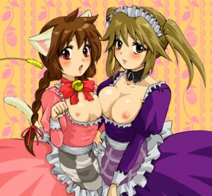 Rating: Questionable Score: 0 Tags: 2girls animal_ears apron asymmetrical_docking bell blonde_hair blush braid breast_press breastless_clothes breastless_clothing breasts breasts_out brown_eyes brown_hair casual_nudity cat_ears cat_girl cat_tail catgirl cute_fang detached_collar embarrassed exposed_breasts female first_porn_of_artist first_porn_of_character flat_chest highres jingle_bell kemonomimi_mode long_hair looking_at_viewer madotsuki maid maid_headdress misochige multiple_females multiple_girls nipples open_mouth paw_pose plant red_eyes ribbon rule34 short_twintails tail tied_hair topless_dress twin_braids twintails urotsuki yume_2kki yume_nikki User: bunchy7s