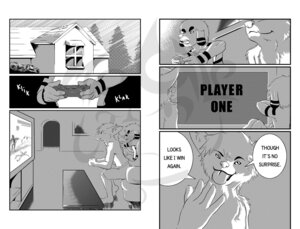 Rating: Questionable Score: 0 Tags: anthro canid canine canis comic dialogue domestic_dog duo e621 english_text greyscale male male/male mammal mobilemutt monochrome multiple_scenes text User: bunchy7s