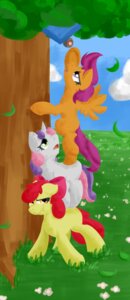 Rating: Safe Score: 0 Tags: 2013 accessory amber_eyes apple_bloom_(mlp) bow_(feature) bow_accessory bow_ribbon cloud cutie_mark_crusaders_(mlp) e621 earth_pony equid equine feathered_wings feathers female feral friendship_is_magic geomancing grass green_eyes group hair hair_accessory hair_bow hair_ribbon hasbro hi_res horn horse mammal my_little_pony mythological_creature mythological_equine mythology orange_body orange_feathers outside pegasus plant pony purple_eyes purple_hair quadruped red_hair ribbons scootaloo_(mlp) scooter sky sweetie_belle_(mlp) tail teamwork tree unicorn wings young young_feral User: bunchy7s