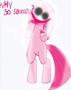Rating: Safe Score: 0 Tags: 2011 batman_(series) black_eyes creepy crossover cupcake dc_comics e621 earth_pony english_text equid equine female food friendship_is_magic fur hair hasbro horse insane mammal my_little_pony parody pink_body pink_fur pink_hair pink_text pinkamena_(mlp) pinkie_pie_(mlp) pony rayodragon simple_background solo tail text the_joker white_background why_so_serious User: bunchy7s
