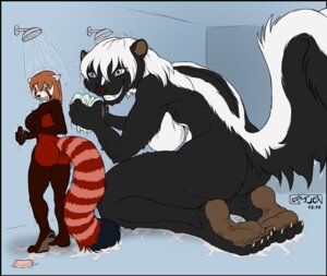 Rating: Questionable Score: 0 Tags: 2012 ailurid anthro bathroom big_breasts big_sal_(viper45) breasts butt duo e621 female hair kencougr macro mammal mephitid miranda_(viper45) muscular nude paws pose rape_face red_panda size_difference skunk smile tail water User: bunchy7s