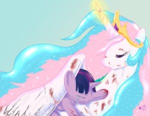 Rating: Questionable Score: 0 Tags: absurd_res blood bodily_fluids crying duo e621 equid equine feathered_wings feathers female feral friendship_is_magic fur hair hasbro hi_res horn long_hair magic mammal multicolored_hair my_little_pony mythological_creature mythological_equine mythology pink_eyes princess_celestia_(mlp) purple_body purple_fur purple_hair rainbow_hair sagebrushpony short_hair tears twilight_sparkle_(mlp) two_tone_hair unicorn white_body winged_unicorn wings wounded User: bunchy7s