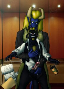 Rating: Explicit Score: 0 Tags: 2011 abs accessory anthro anthro_on_anthro assisted_exposure ball_fondling balls bgn biggens_(character) black_body black_fur blonde_hair blue_body blue_skin bodily_fluids body_hair bottomwear canid canine chest_hair clothed clothed_sex clothing demon digital_media_(artwork) duo e621 elevator empty_eyes erection eyewear facial_hair fondling fur genital_fluids genitals glasses goatee hair handjob horn long_hair looking_at_viewer male male/male mammal necktie noseless office onyx_wasson onyxtanuki_(artist) open_bottomwear open_clothing open_pants open_shirt open_topwear pants partially_clothed penile penis pink_nose precum questionable_consent raccoon_dog sex shirt suit tanuki topwear vest white_eyes User: bunchy7s