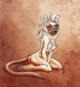 Rating: Questionable Score: 0 Tags: amber_eyes anthro black_sclera e621 fangs female karol_pawlinski lemur looking_at_viewer mammal open_mouth primate sifaka silky_sifaka sitting solo strepsirrhine tail teeth User: bunchy7s
