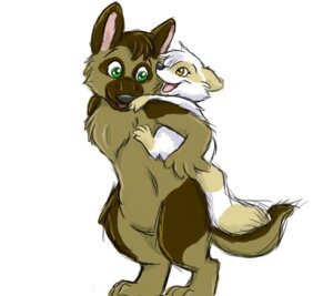 Rating: Safe Score: 0 Tags: 2011 canid canine canis conditional_dnp domestic_dog duo e621 female feral fur mammal procyonid psy101 raccoon rip_(psy101) tail white_body white_fur User: bunchy7s