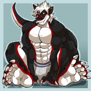 Rating: Questionable Score: 0 Tags: 1:1 2013 5_toes abs anthony_tarango anthro arody athletic biceps big_muscles biped black_body black_skin blue_background boxer_briefs bulge claws clothed clothing dragon e621 ear_piercing fangs feet flexing foot_focus green_eyes grin hair hi_res hindpaw looking_at_viewer male muscular muscular_anthro muscular_male mythological_creature mythological_scalie mythology paws pecs piercing plantigrade pose red_body red_skin reptile scalie simple_background sitting smile solo source_request spread_legs spreading tail tankdragon teeth toe_claws toes topless underwear vein white_body white_hair white_skin User: bunchy7s