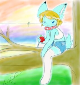 Rating: Safe Score: 0 Tags: anthro apple asda asdfjkl03 blue_eyes brown_hair collar e621 felid feline female food fruit hair lynx mammal plant short_hair solo sunset tree vivi_(malis) wood young young_anthro young_female User: bunchy7s