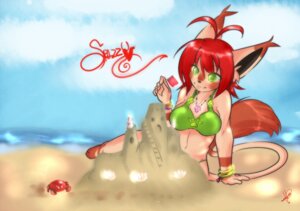 Rating: Safe Score: 0 Tags: ambient_arthropod ambient_crab ambient_crustacean ambient_sealife anthro beach bikini brown_hair clothed clothing cloud cross-popping_vein cyn. day detailed_background digital_media_(artwork) e621 felid female flag fur green_eyes hair jewelry koneko_(spazzykoneko) long_tail mammal necklace outside red_hair sand sand_castle sculpture seaside shaded skimpy sky solo swimwear tail tail_tuft tight_clothing toony tuft two-piece_swimsuit vein User: bunchy7s