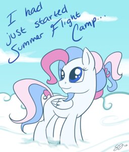 Rating: Safe Score: 0 Tags: blue_eyes cloud e621 english_text equid equine feathered_wings feathers female feral fur hair hasbro hi_res mammal mlp_g3 multicolored_hair my_little_pony mythological_creature mythological_equine mythology outside pegasus pre-g4 probablyfakeblonde sky skyscape solo star_catcher_(pre-g4) text tumblr white_body white_fur wings User: bunchy7s