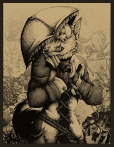 Rating: Questionable Score: 0 Tags: anthro border canid canine canis clothing cuff_links disfigured domestic_dog e621 female finalflight flower garden imperfection lacing mammal monochrome nightmare_fuel parasol plant sepia shirt shy solo tail topwear tunic victoriana yellow_border User: bunchy7s