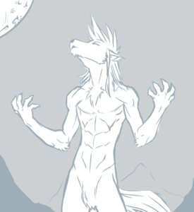 Rating: Safe Score: 0 Tags: absurd_res anthro biped blue_and_white canid canine canis e621 eyes_closed faint greyscale hi_res howl male mammal monochrome moon mountain muscular muscular_anthro muscular_male nude outside pose red_wolf sketch solo standing tail wolf wolf_nanaki User: bunchy7s