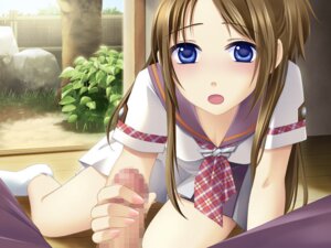Rating: Explicit Score: 0 Tags: blue_eyes blush brown_hair censored female game_cg ginta male nanjoji_yumeji penis penis_grab rule34 school_uniform sitting skirt sugar_+_spice User: bunchy7s