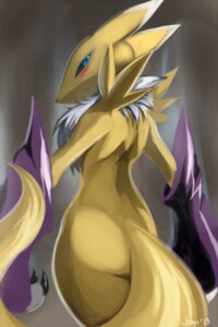 Rating: Safe Score: 0 Tags: 2013 2:3 anthro armwear bandai_namco biped black_sclera blue_eyes blush breasts butt canid canine chest_tuft clothing detached_sleeves digimon digimon_(species) e621 female fur gloves handwear jiayi looking_at_viewer looking_back mammal mostly_nude rear_view renamon side_boob simple_background solo standing tuft white_body white_fur yellow_body yellow_fur User: bunchy7s