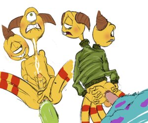 Rating: Explicit Score: 0 Tags: 2_heads 6:5 anal anal_penetration backsack balls blush bodily_fluids bottomless brother_(lore) brothers_(lore) butt clothed clothing conjoined conjoined_twins cum disembodied_penis disney e621 erection faceless_character faceless_male foreskin genital_fluids genitals glans group handjob horn humanoid_genitalia humanoid_penis jerseydevil lying male male/male male_penetrated male_penetrating male_penetrating_male mike_wazowski monster monsters_inc monsters_university multi_head nude on_back partially_retracted_foreskin penetration penile penis pixar sequence sex shirt sibling_(lore) spread_butt spread_legs spreading sulley terri_perry terry_perry tight_fit topwear User: bunchy7s