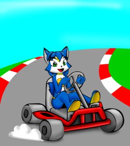 Rating: Safe Score: 0 Tags: anthro blue_body blue_fur blue_hair canid canine crossover e621 female fox fur hair joness2 krystal_(star_fox) mammal mario_bros mario_kart nintendo racetrack solo star_fox white_body white_fur User: bunchy7s
