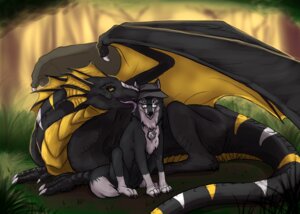 Rating: Safe Score: 0 Tags: ambiguous_gender black_body black_scales canid canine canis clothing detailed_background digitigrade dragon duo e621 european_mythology feral forest hat hatwolf_(character) headgear headwear jewelry licking mammal membrane_(anatomy) membranous_wings mythological_creature mythological_scalie mythology nature necklace outside plant scales scalie sitting size_difference syrinoth tail tongue tongue_out tree western_dragon wings wolf yellow_eyes User: bunchy7s