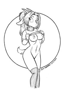 Rating: Explicit Score: 0 Tags: 2004 anthro black_and_white bottomless bovid breasts caprine clothed clothing david_a_cantero e621 female genitals goat hair mammal monochrome nipples ponytail simple_background solo undressing vulva white_background User: bunchy7s