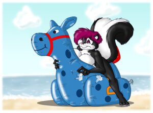 Rating: Questionable Score: 0 Tags: air_puff animal_pool_toy anthro breasts cloud_emanata deflation duo e621 emanata female hair inanimate_object inflatable inflatable_ride inflatable_support leaking_air mammal mephitid nail nozzle nude on_pool_toy pool_toy puncture purple_hair sierraromeo skunk smile straddling User: bunchy7s