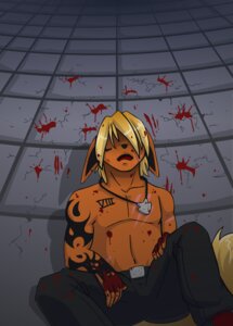 Rating: Questionable Score: 0 Tags: anthro anthrofied black_nose blonde_hair blood bodily_fluids clothed clothing e621 eeveelution flareleon flareon generation_1_pokemon hair male nintendo pokemon pokemon_(species) pokemorph solo thekc topless User: bunchy7s