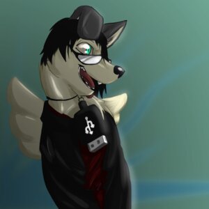 Rating: Safe Score: 0 Tags: 1:1 2010 anthro black_clothing black_hair black_lips black_nose black_shirt black_topwear blue_background canid canine canis chelsea_chamberlain clothed clothing domestic_dog e621 electronics eyewear feathered_wings feathers female glasses green_background grin hair half-length_portrait hybrid jacket jewelry karelian_bear_dog lips mammal necklace open_mouth portrait red_clothing red_shirt red_topwear shirt short_hair simple_background smile solo spitz syynx teal_eyes teeth tongue tongue_out topwear usb usb_necklace wings User: bunchy7s