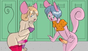 Rating: Explicit Score: 0 Tags: anthro balls catfiddle chinchilla chinchillid clothed clothing crossdressing cutesauce duo e621 erection femboy genitals hair legwear locker locker_room male male/male mammal mouse murid murine oran penis rodent short_hair stockings tail toby_(cutesauce) wide_hips User: bunchy7s