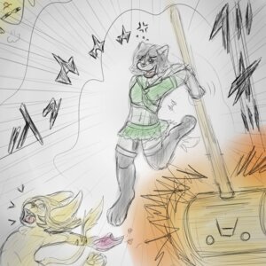 Rating: Safe Score: 0 Tags: 1:1 angry anthro arkaid canid canine canis chelsea_chamberlain clothing domestic_cat domestic_dog duo e621 felid feline felis female footwear fuzzywuff hammer hi_res humor hybrid japanese karelian_bear_dog lagomorph legwear leporid male mammal panties rabbit school_uniform socks spitz tools underwear uniform usb_necklace User: bunchy7s