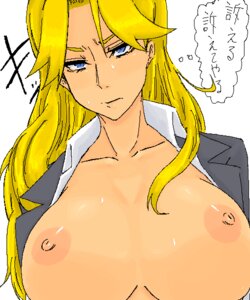Rating: Explicit Score: 0 Tags: 1girls 69_(tranquilo) angry areolae blonde_hair blue_eyes breasts earrings female huge_breasts jewelry kimura_kaere large_breasts long_hair looking_at_viewer nipples open_clothes open_shirt rule34 sayonara_zetsubou_sensei shirt simple_background solo sweat text translated white_background User: bunchy7s