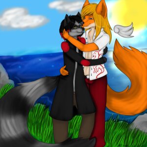 Rating: Safe Score: 0 Tags: 1:1 alizabeth_shepherd anthro canid canine canis colorful_theme dingo duo e621 grass hug lake love male male/male mammal outside plant procyonid raccoon rock romantic romantic_couple sun tail User: bunchy7s