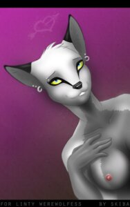 Rating: Questionable Score: 0 Tags: 5:8 anthro blue_eyes breasts canid canine canis e621 female hand_on_chest mammal nipples piercing skiba613 smile solo wolf User: bunchy7s
