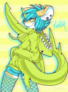 Rating: Safe Score: 0 Tags: alternative_fashion anthro aquatic blue_lips bluiezuie breasts clothing e621 ear_piercing female fish hoodie legwear lips looking_back mammal piercing rodent scene_(fashion) scene_haircut shark solo stockings tail teeth thigh_highs topwear User: bunchy7s