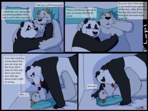 Rating: Questionable Score: 0 Tags: 4:3 anthro bear black_body black_fur blush bod canid canine canis comic cuddling dialogue domestic_dog duo e621 english_text exclamation_point fur giant_panda hug jakegr kanon kissing male male/male mammal multicolored_body multicolored_fur multiple_scenes nude overweight pinned romantic romantic_couple slice_of_life text two_tone_body two_tone_fur white_body white_fur User: bunchy7s