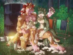 Rating: Explicit Score: 0 Tags: 4:3 5_fingers 5_toes anthro assisted_bathing barefoot bathing blue_eyes bottle canid canine canis cel_shading chair cinder_block claws clothing container detailed_background discarded_clothing duo e621 eyewear feet fingers fire forest front_view fur furniture glasses gloves_(marking) grass green_body green_fur green_hair hair holding_object koi_(artist) looking_aside looking_at_another male mammal markings muscular muscular_male nude open_mouth orange_body orange_fur outside pince-nez pink_body pink_fur plant red_hair shaded short_hair shrub sitting steam steel_drum suds tail teeth three-quarter_view toes tongue toony tree wolf yellow_eyes User: bunchy7s