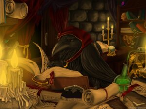 Rating: Safe Score: 0 Tags: 2011 4:3 alchemy ambiguous_gender avian avian_feet beak bird black_body black_feathers black_scales bone book bookmark bookshelf brown_eyes cabinet candelabra candle candlelight claws corvid corvus_(genus) cowl crow crystal_ball curtains curtains_open detailed_background e621 feathers feral fire furniture futhark inside kirkrapine light magic_user norse_runes oscine passerine potion raven research research_lab ribbons rictal_bristles runes scales scroll shelf signature skull solo stone_wall study table text vial wairu wall_(structure) window wood User: bunchy7s